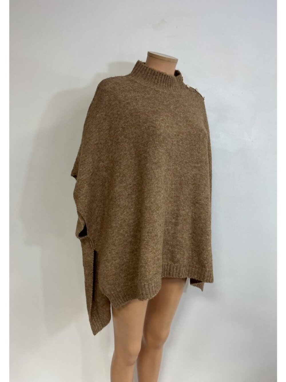 J Crew Wool Turtleneck Sweater Cape Poncho Womens One Size